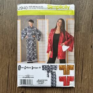 UNCUT Y2K Simplicity 2940 Sewing Pattern Womens Size M-2XL Wrap Skirt & Kimono